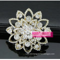 beautiful facet crystal spiral flower brooch